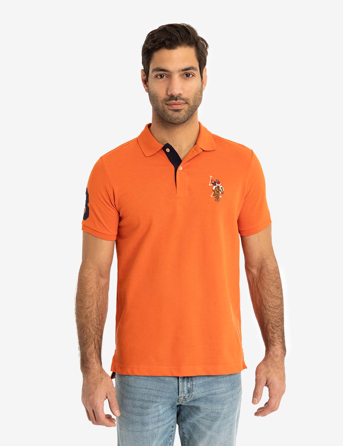 Big Logo Polo Shirt with Multicolor Embroidery | Classic Fit