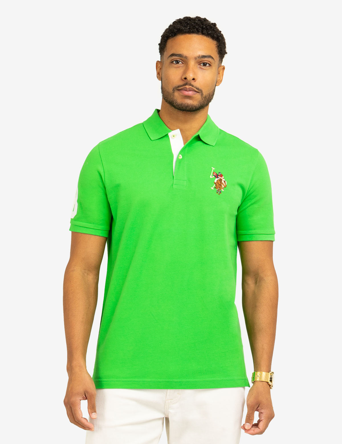 Big Logo Polo Shirt with Multicolor Embroidery | Classic Fit