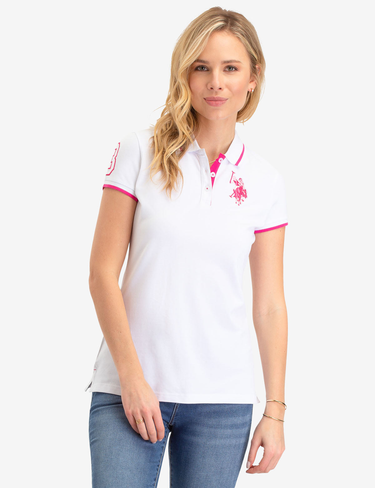 Multi-Tonal Polo Shirt with Big Logo & Contrast Stitching | Classic Fit