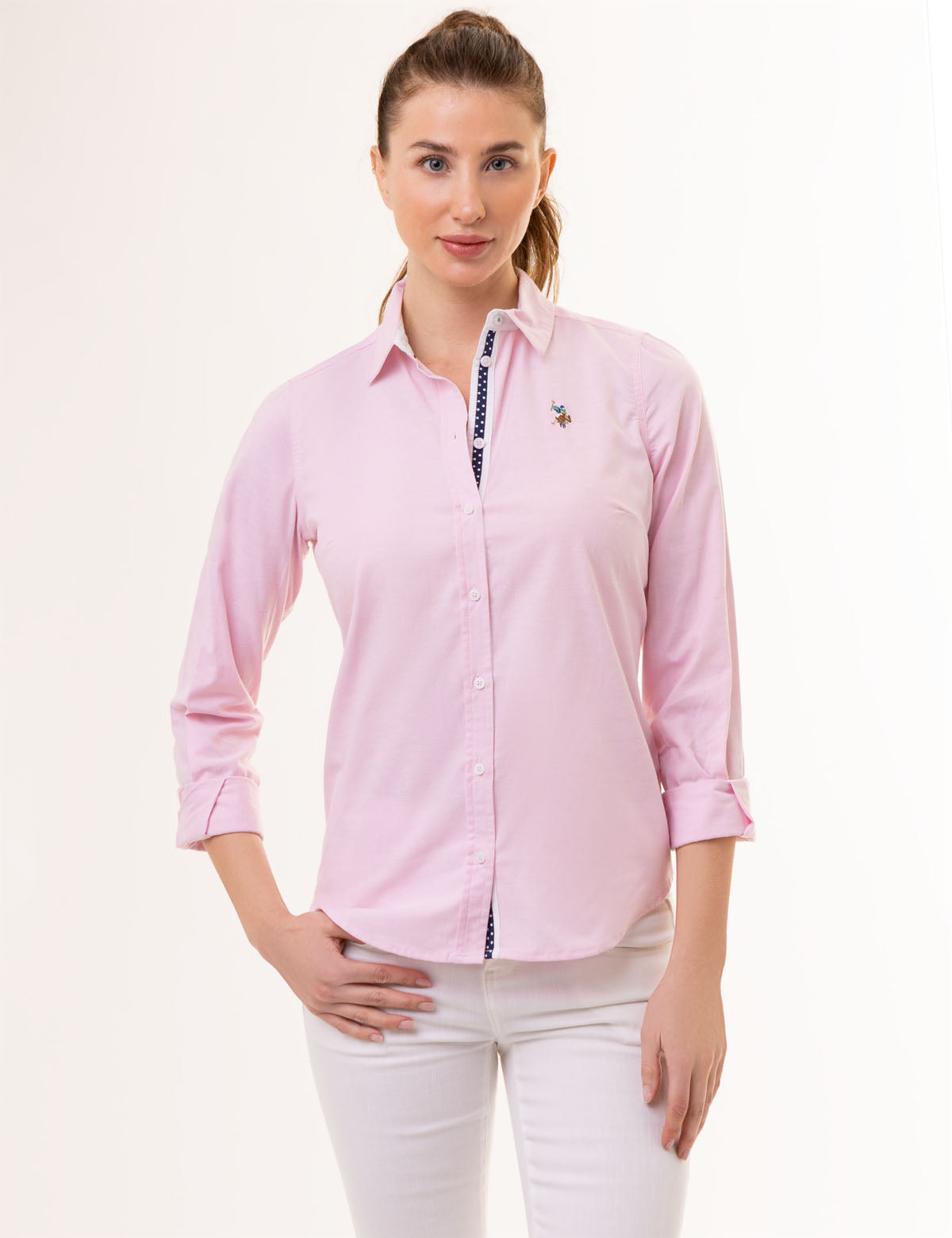 Multi-Tonal Oxford Shirt with Small Logo | Classic Button-Up