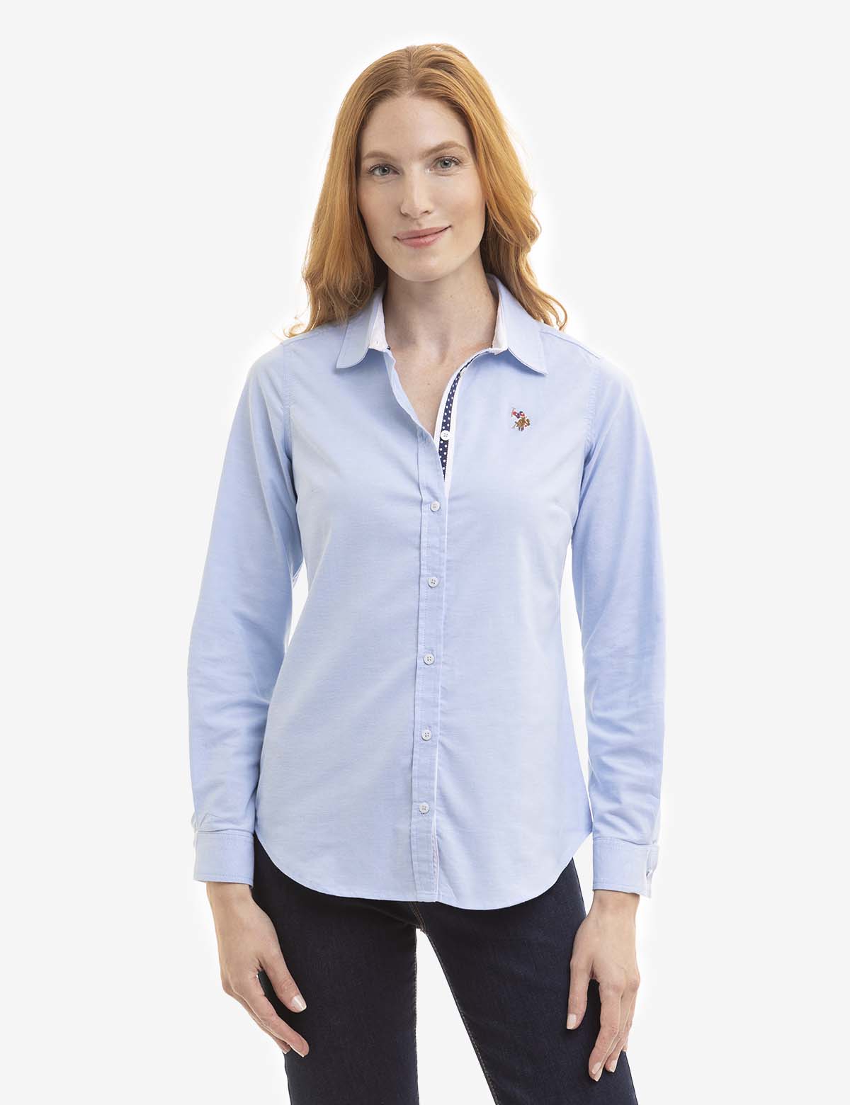 Multi-Tonal Oxford Shirt with Small Logo | Classic Button-Up