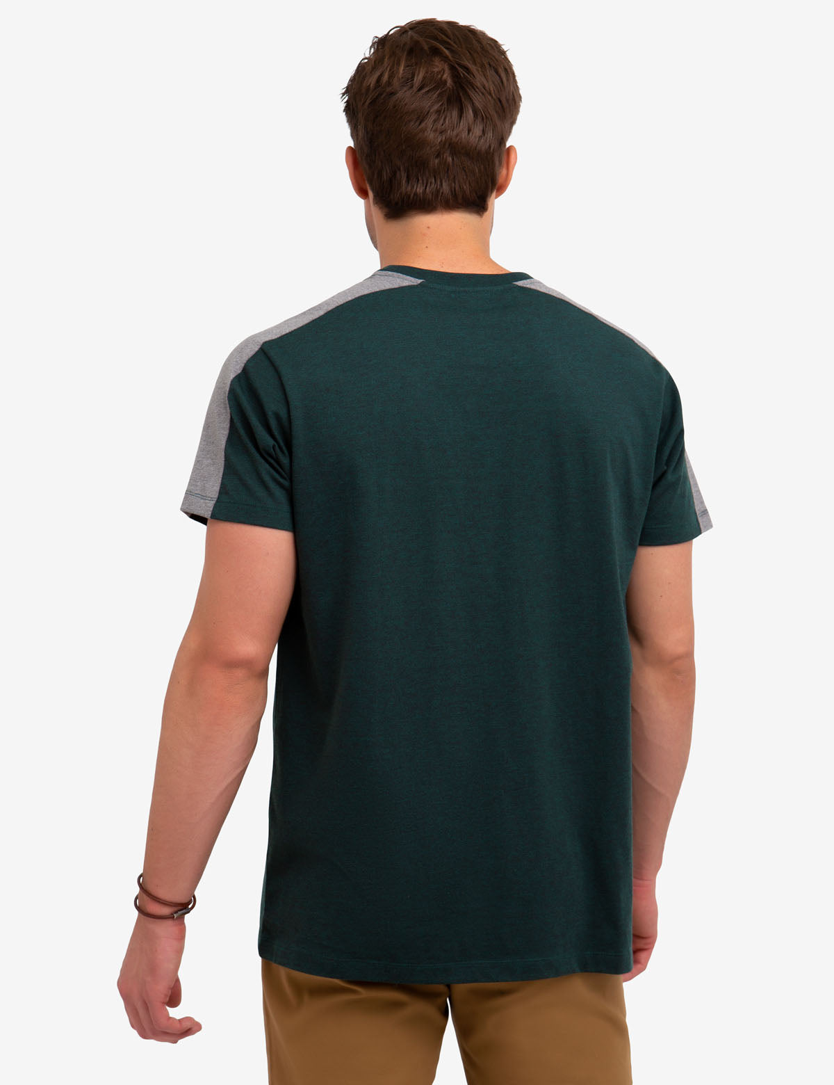 Colorblock Striped Cotton T-Shirt with Embroidered Logo