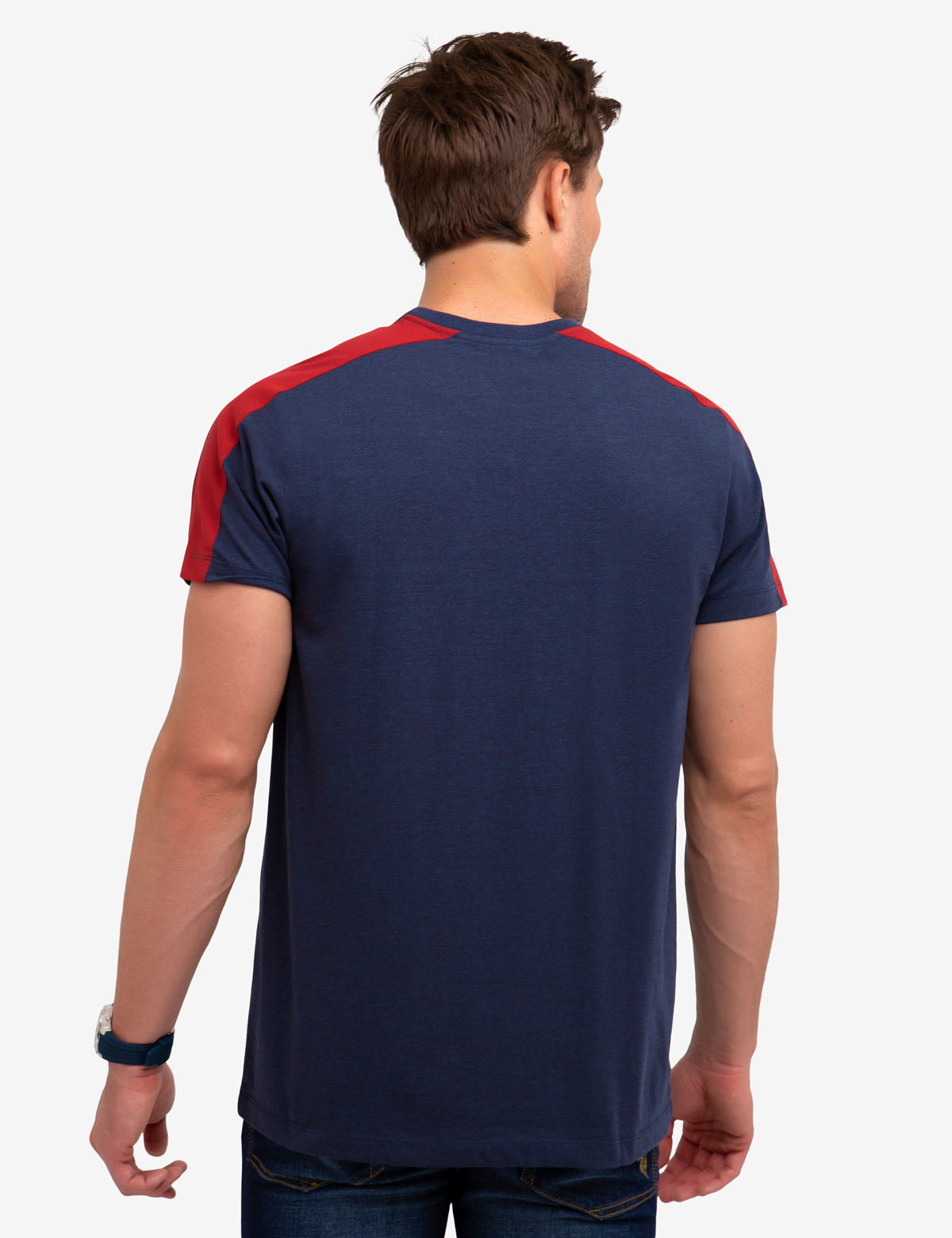 Colorblock Striped Cotton T-Shirt with Embroidered Logo
