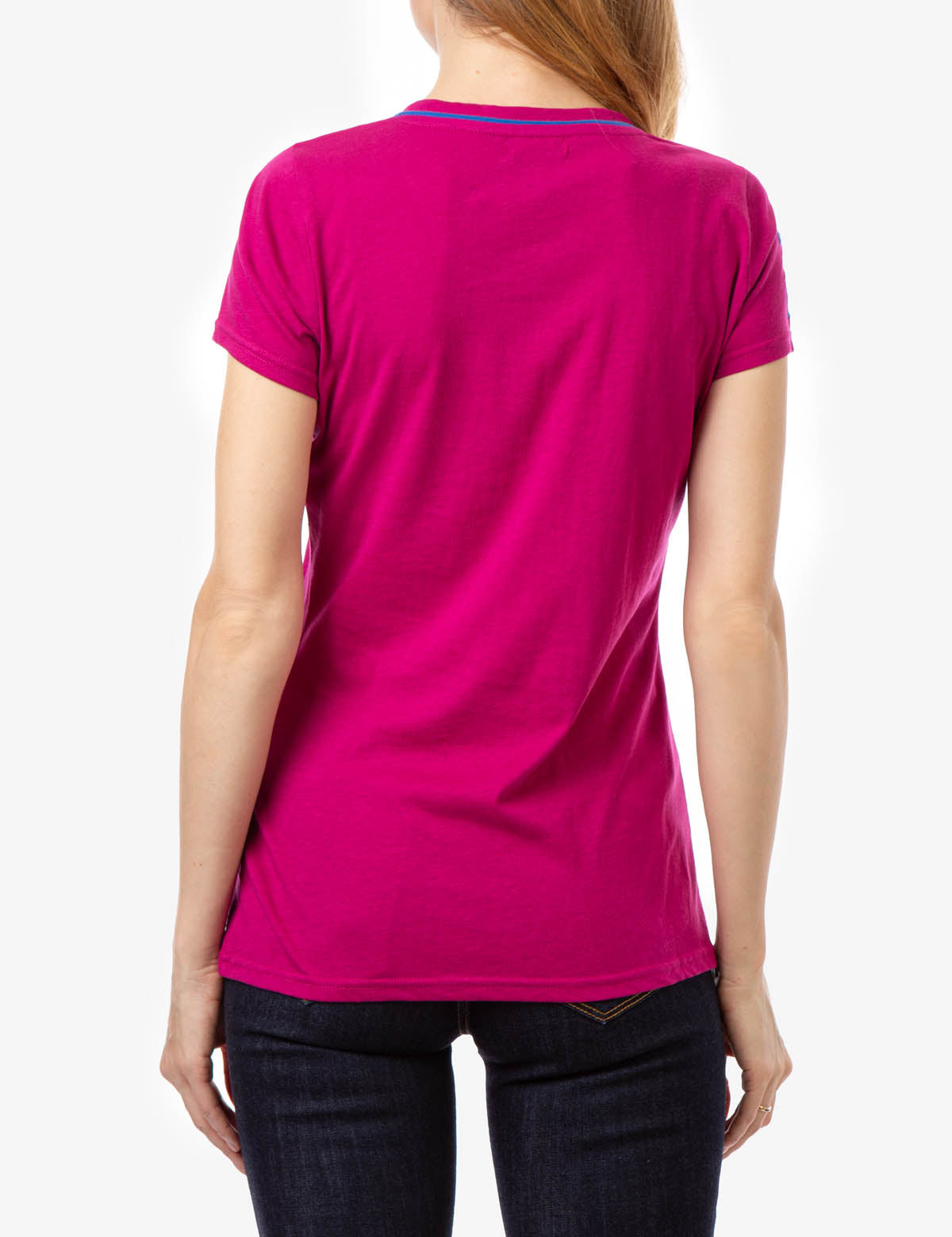 Neon V-Neck T-Shirt with Embroidered Logo & Sleeve Detail