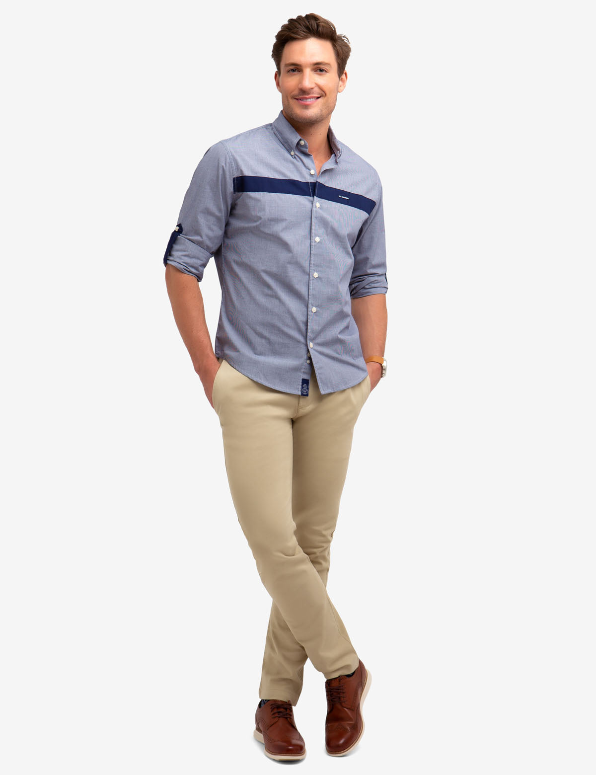 No-Tuck Horizontal Stripe Shirt with Reinforced Collar | U.S. Polo Assn.