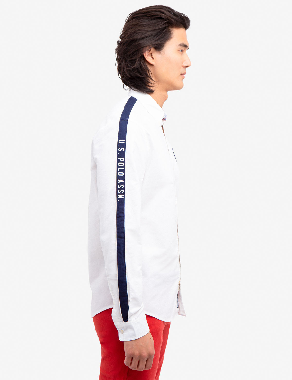 No-Tuck Cotton Shirt with Reinforced Collar & Contoured Hemline