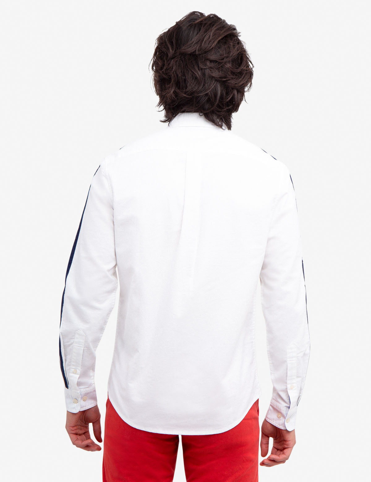 No-Tuck Cotton Shirt with Reinforced Collar & Contoured Hemline
