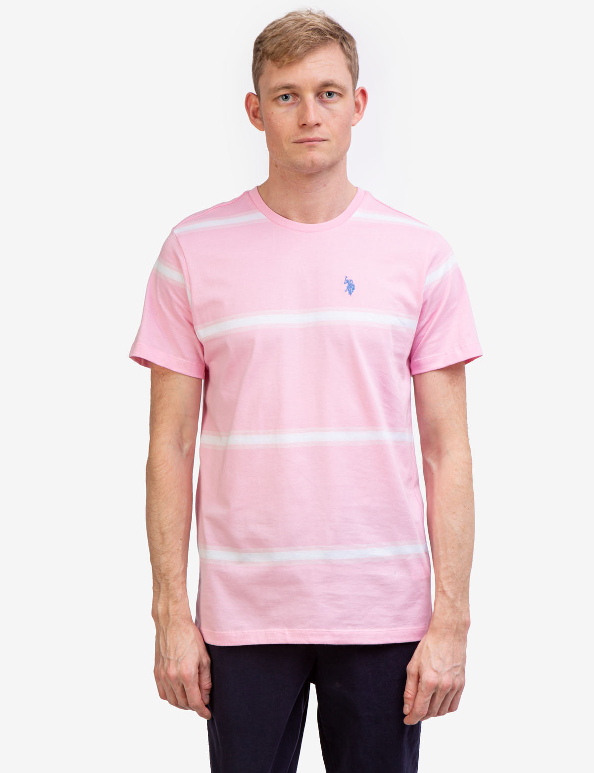 Ombre Stripe Jersey T-Shirt with Crew Neck & Short Sleeves
