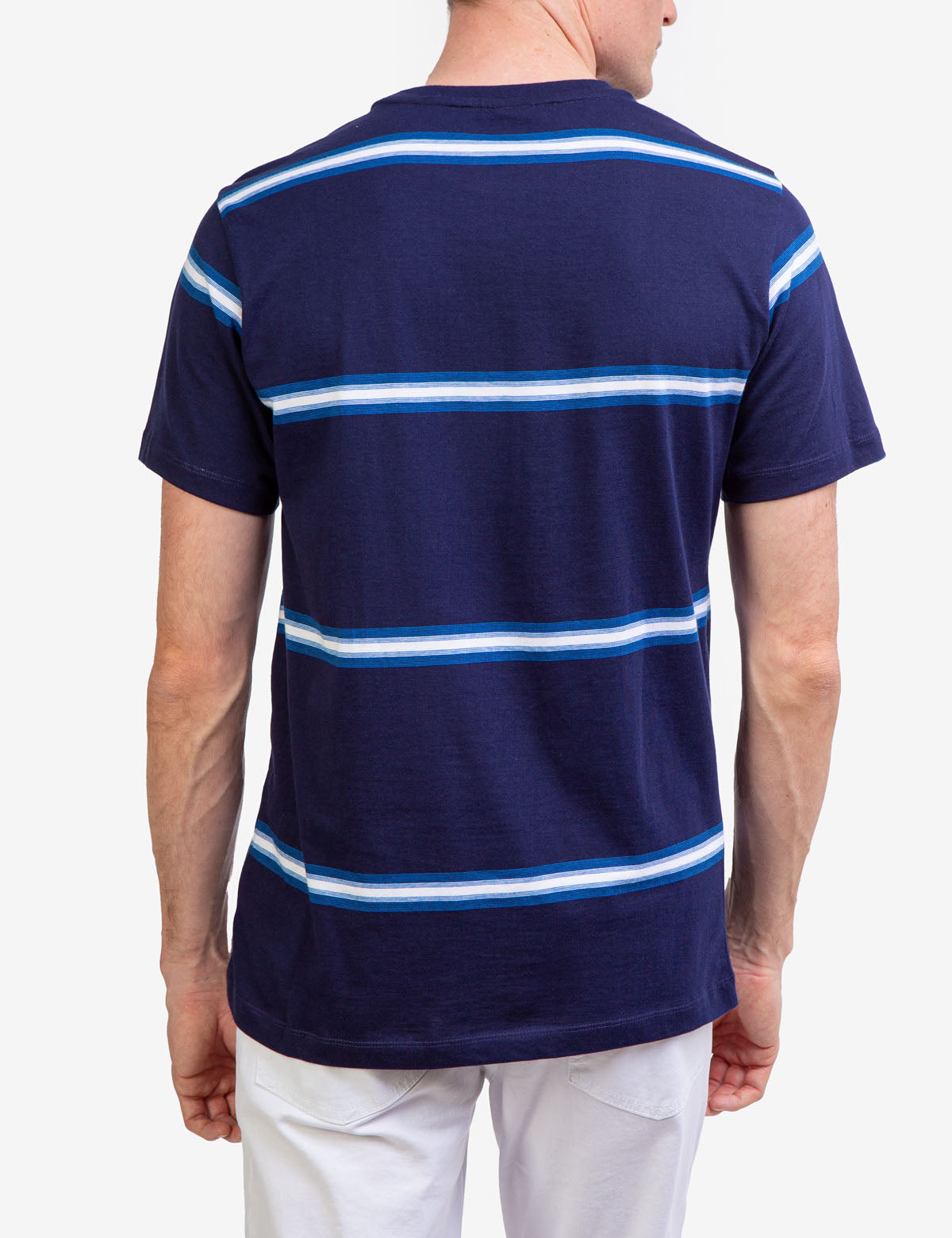 Ombre Stripe Jersey T-Shirt with Crew Neck & Short Sleeves