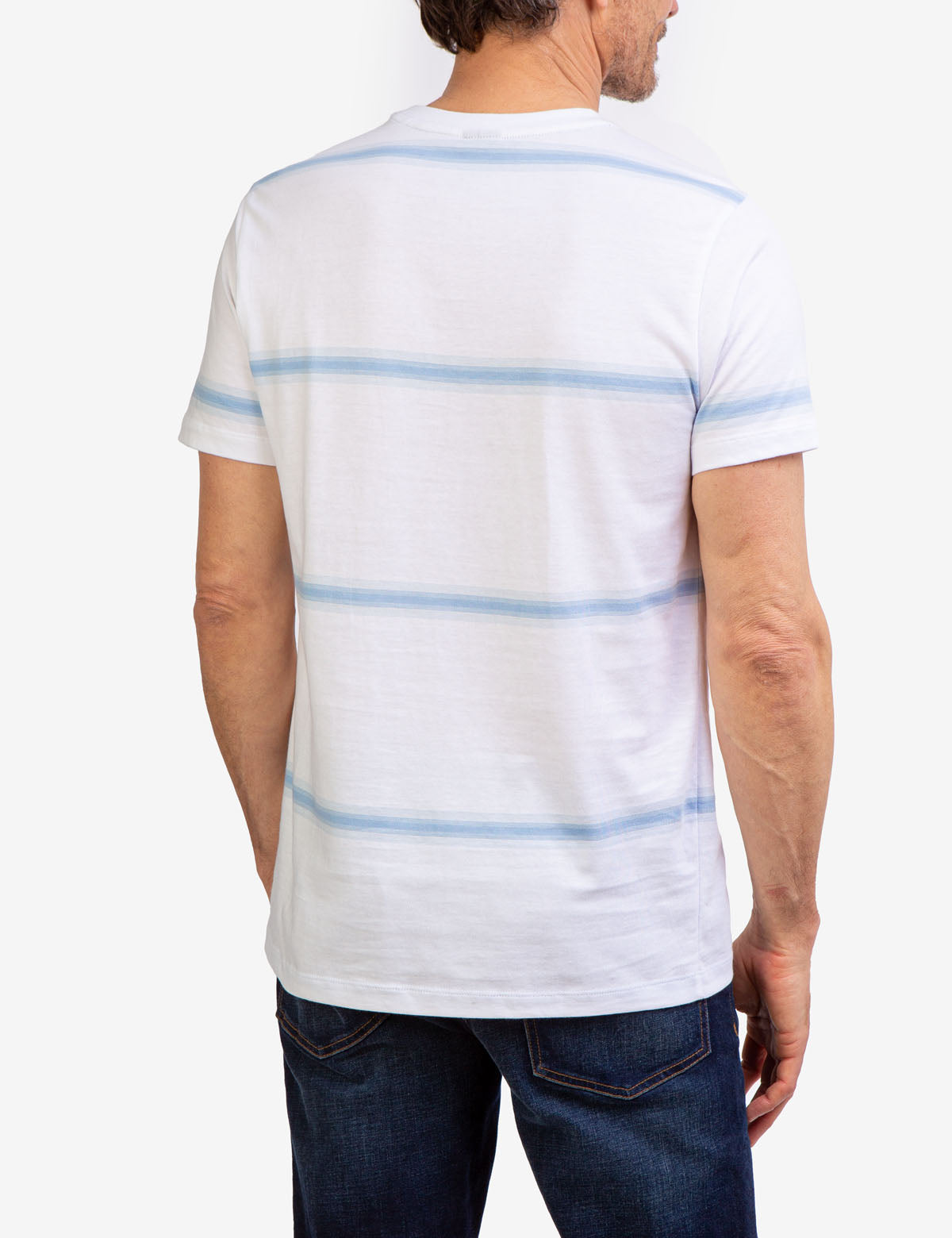 Ombre Stripe Jersey T-Shirt with Crew Neck & Short Sleeves