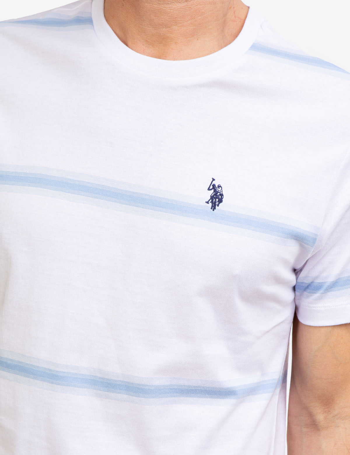 Ombre Stripe Jersey T-Shirt with Crew Neck & Short Sleeves