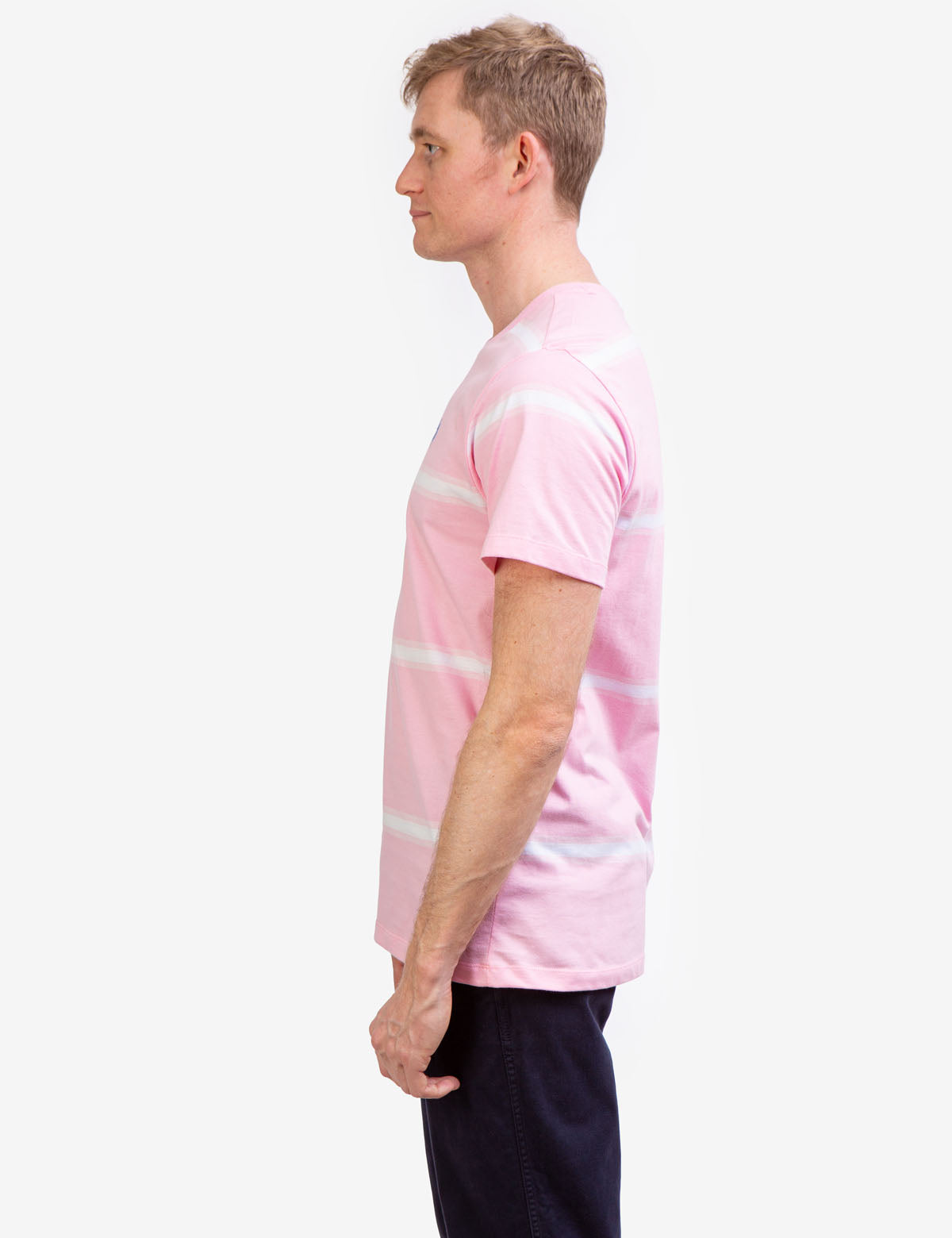 Ombre Stripe Jersey T-Shirt with Crew Neck & Short Sleeves
