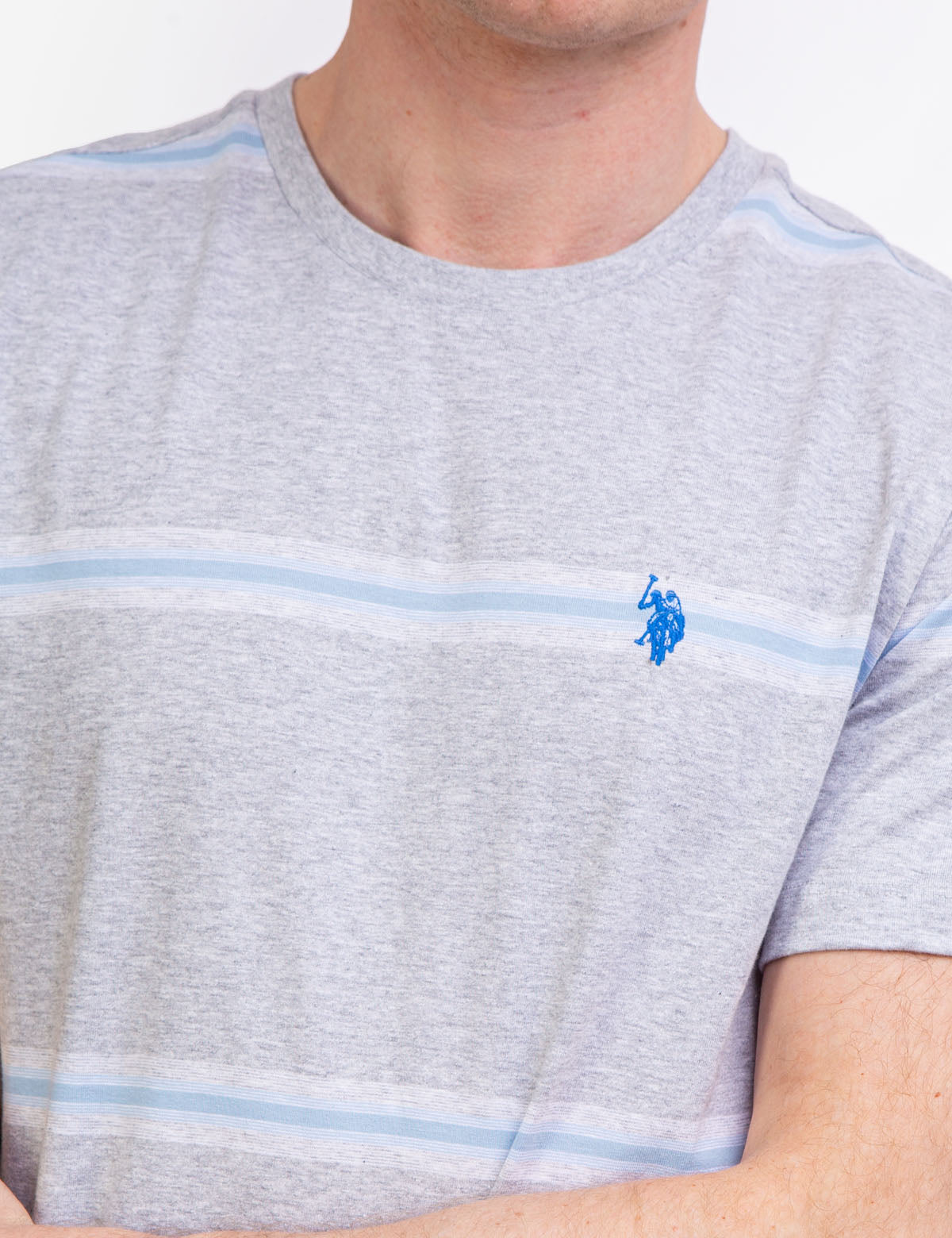 Ombre Stripe Jersey T-Shirt with Crew Neck & Short Sleeves