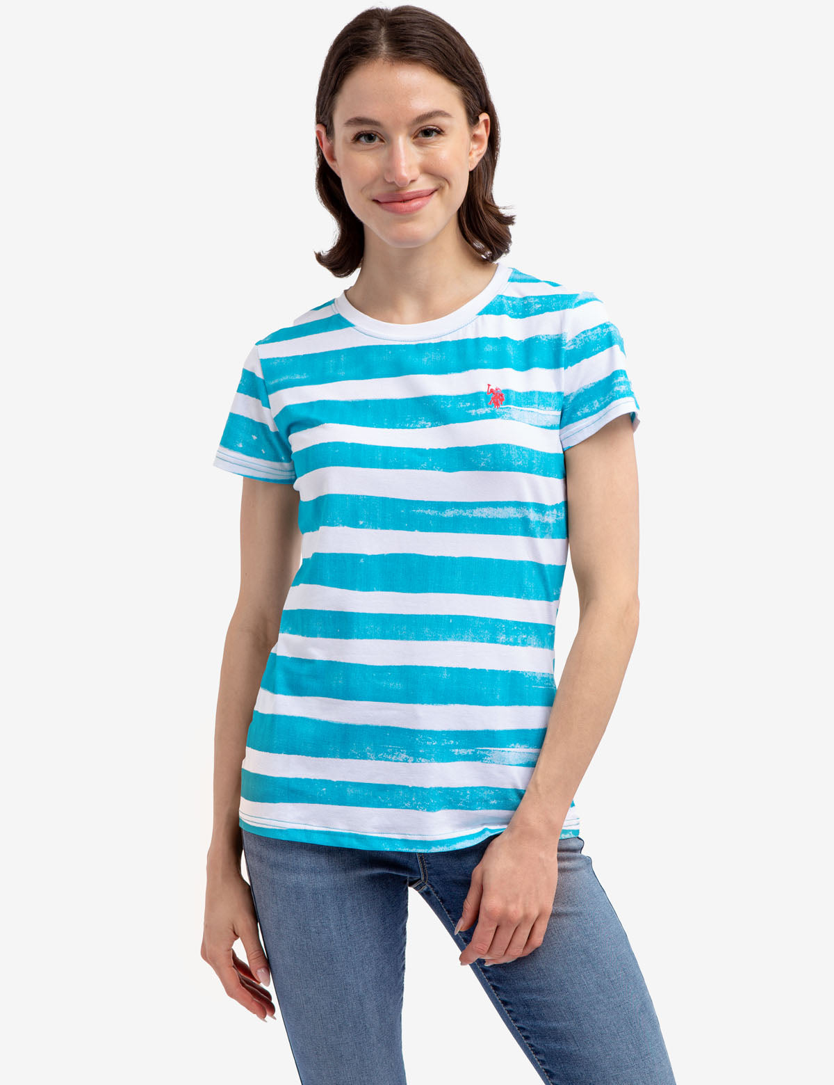 Paint Stripe Crew Neck T-Shirt | Casual Cotton Tee