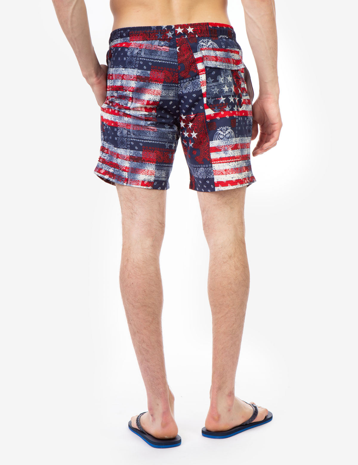 Paisley Americana Swim Trunks for Men | 7" Inseam & Drawstring Waist