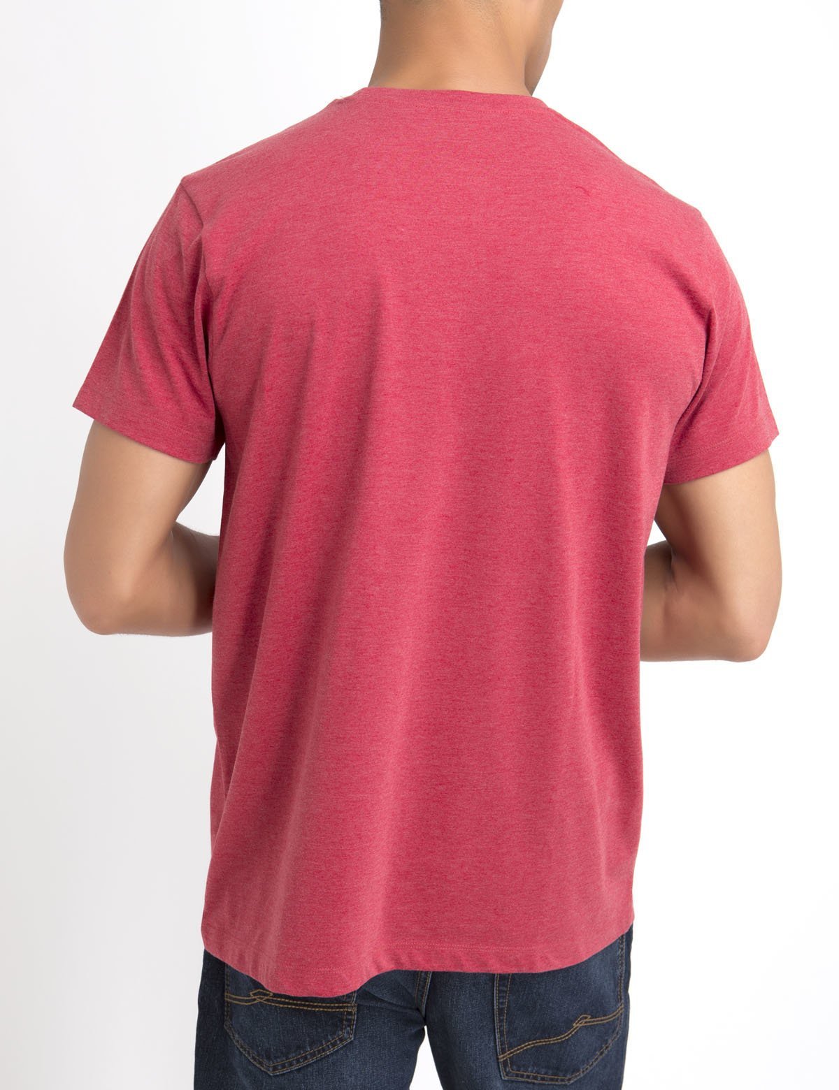 Classic Crew Neck T-Shirt with Embroidered Patch & Stripe Design