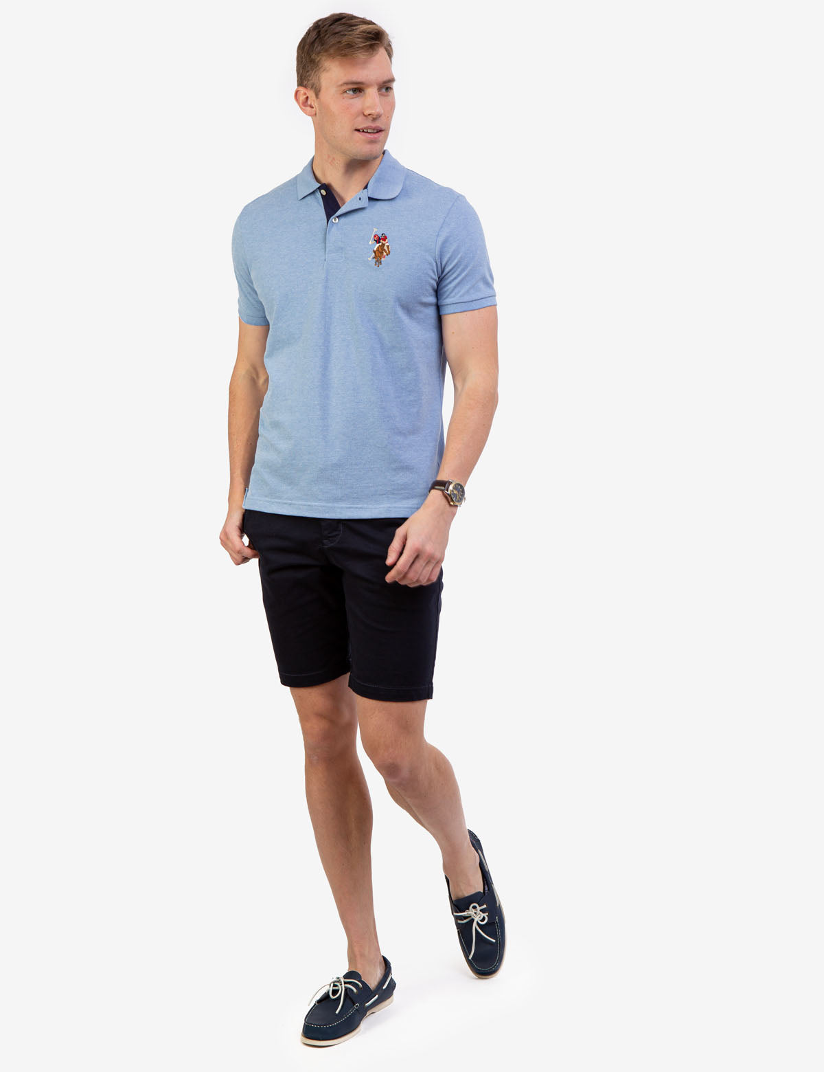 Men's Slim-Fit Belted Shorts with Zip Fly & Pockets | Hartford