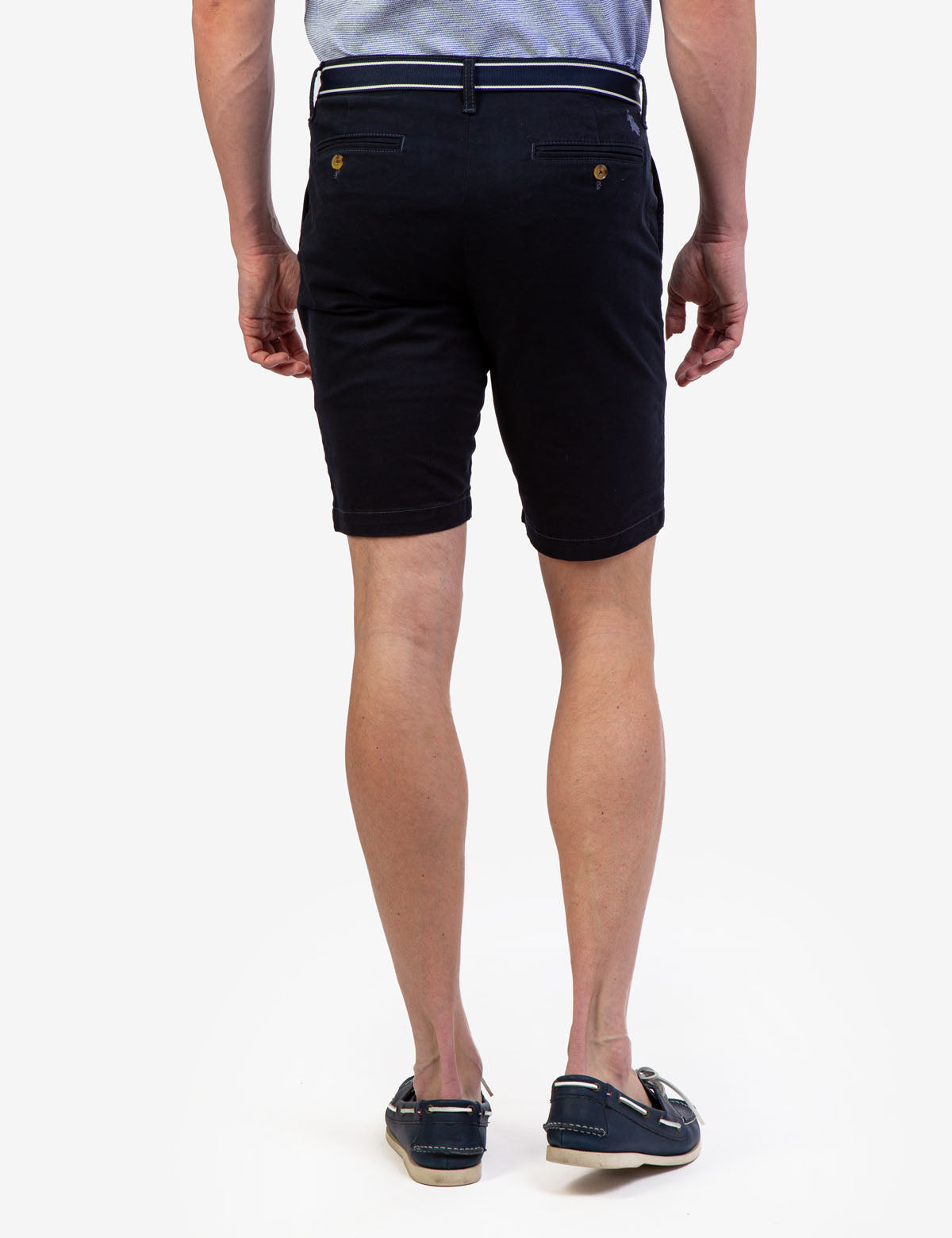 Men's Slim-Fit Belted Shorts with Zip Fly & Pockets | Hartford