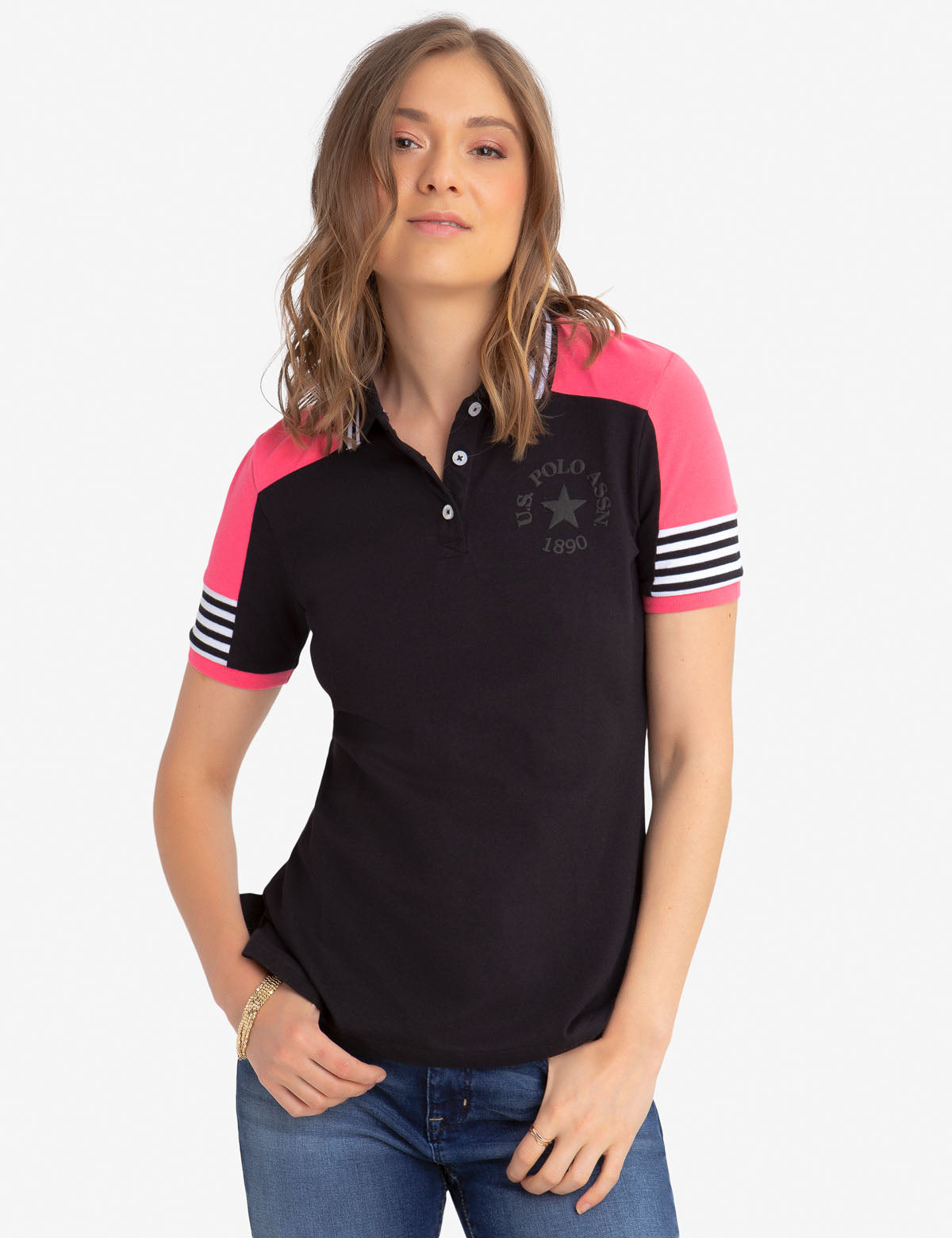 Striped Collar Polo Shirt with Vented Sides | U.S. Polo Assn.