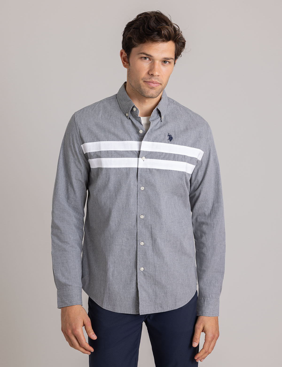 Peached Heather Poplin Long Sleeve Shirt | Casual & Comfortable