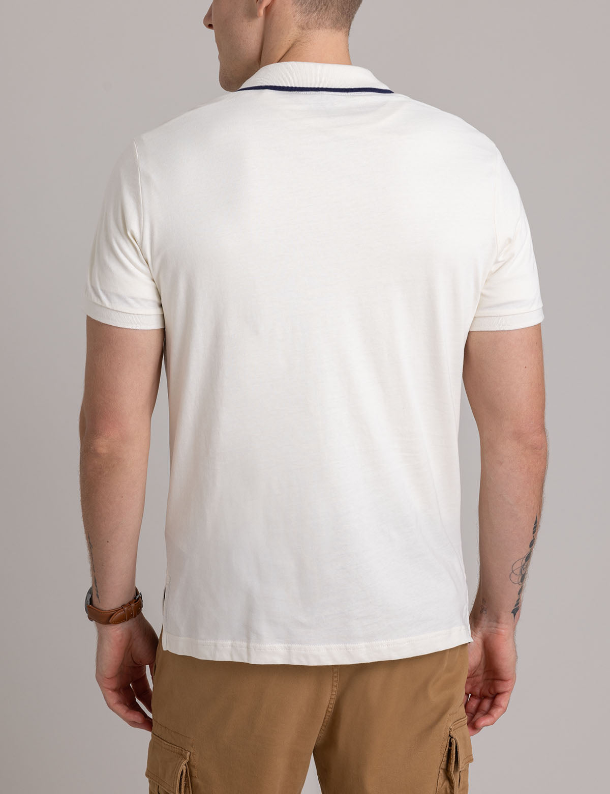 Peached Jersey Polo Shirt with Applique Detail | Casual Men's Top