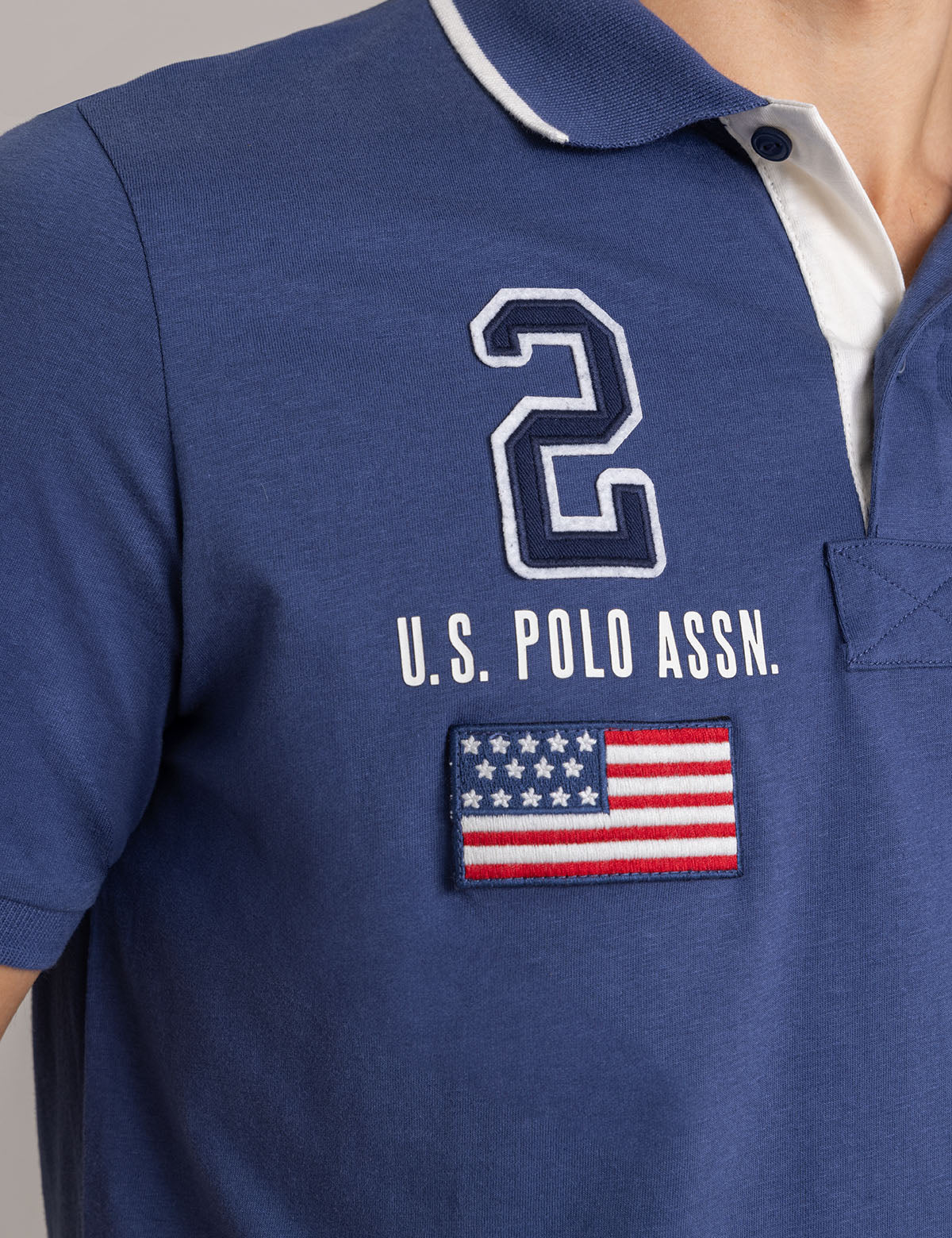 Peached Jersey Polo Shirt with Applique Detail | Casual Men's Top