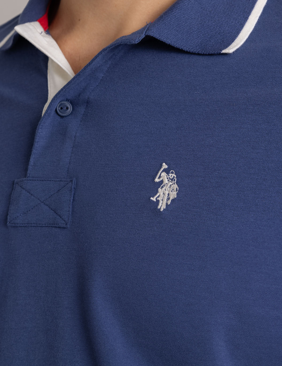 Peached Jersey Polo Shirt with Applique Detail | Casual Men's Top