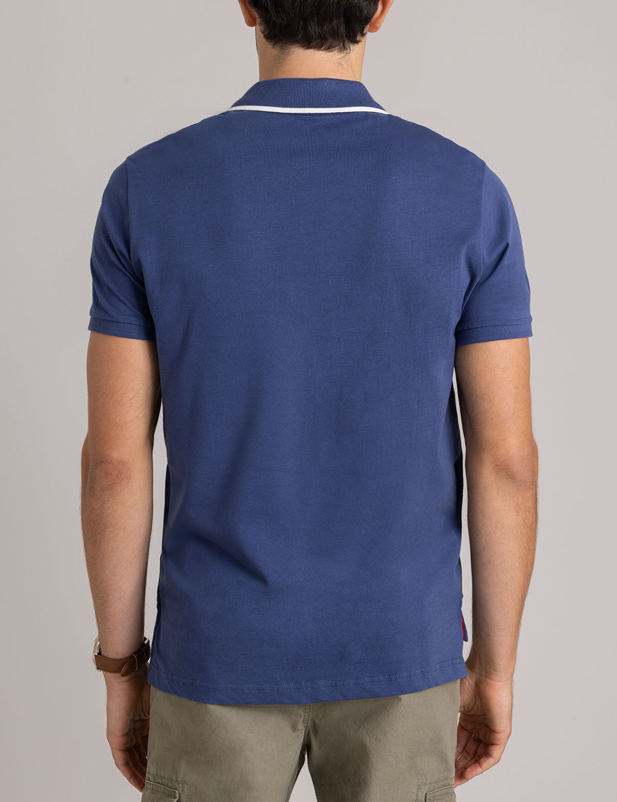 Peached Jersey Polo Shirt with Applique Detail | Casual Men's Top