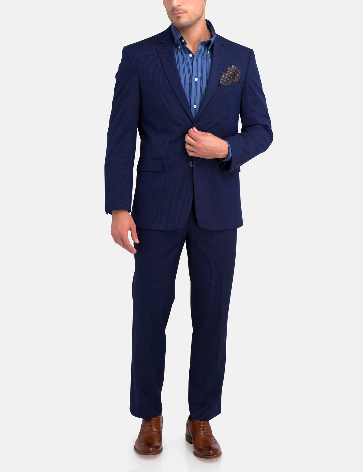 Pinstripe Dress Pants with Motion Stretch for Travel | Suit Separate