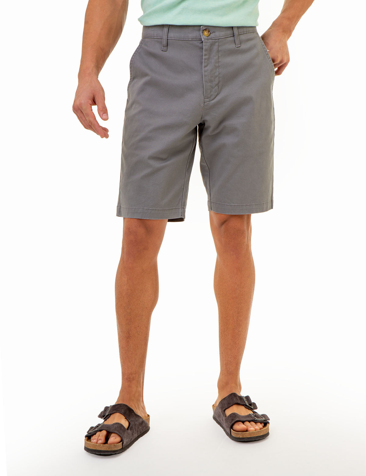 Men's Slim-Fit Belted Shorts with Zip Fly & Pockets | Hartford