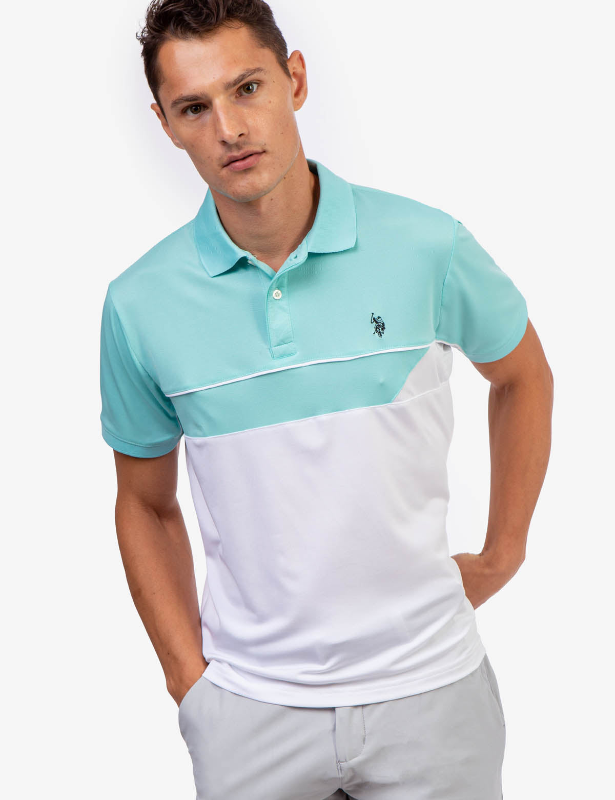 Colorblock Polo Shirt with Moisture-Wicking Fabric | U.S. POLO ASSN.