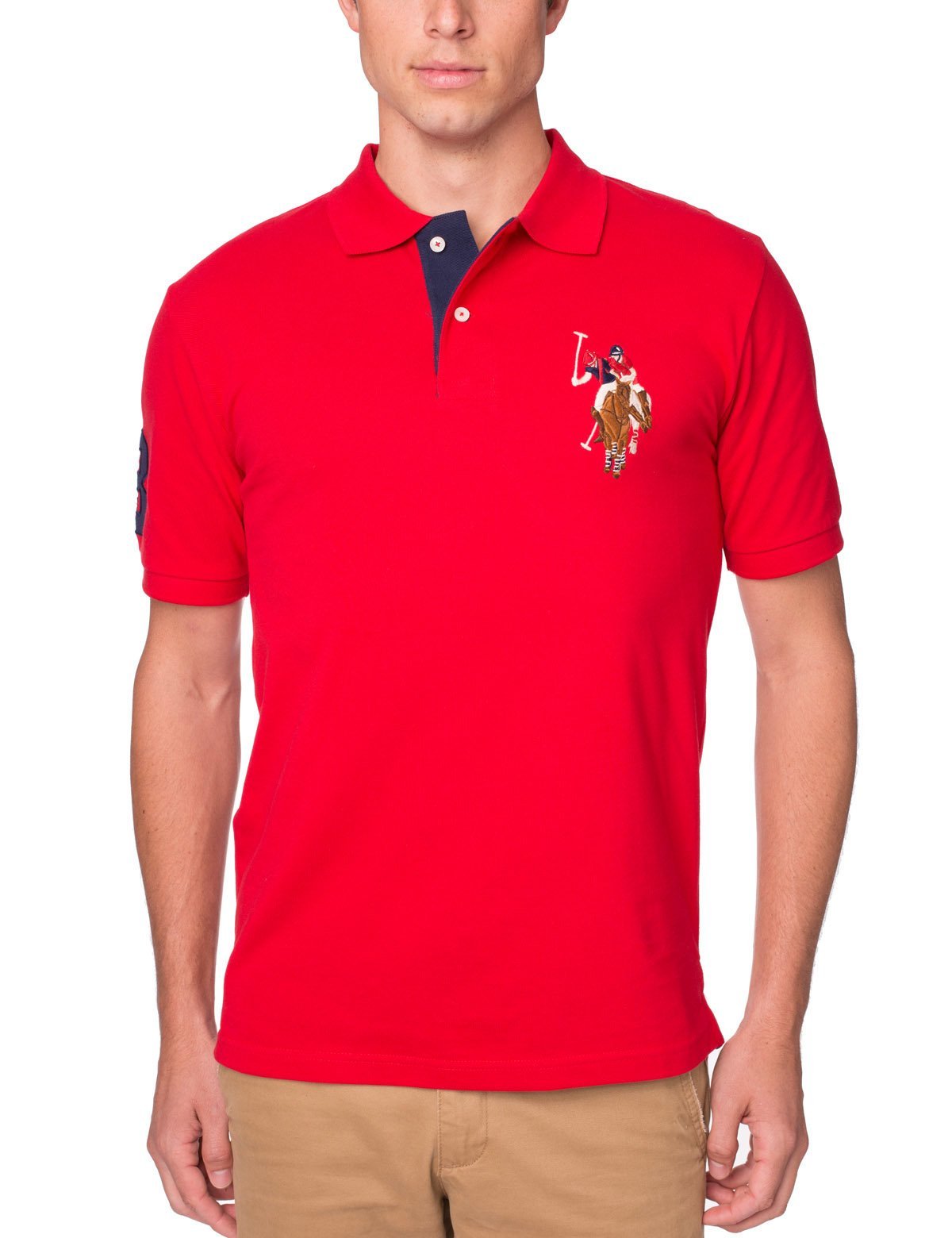 Multi-Color Logo Polo Shirt with Contrast Placket | Pique Mesh