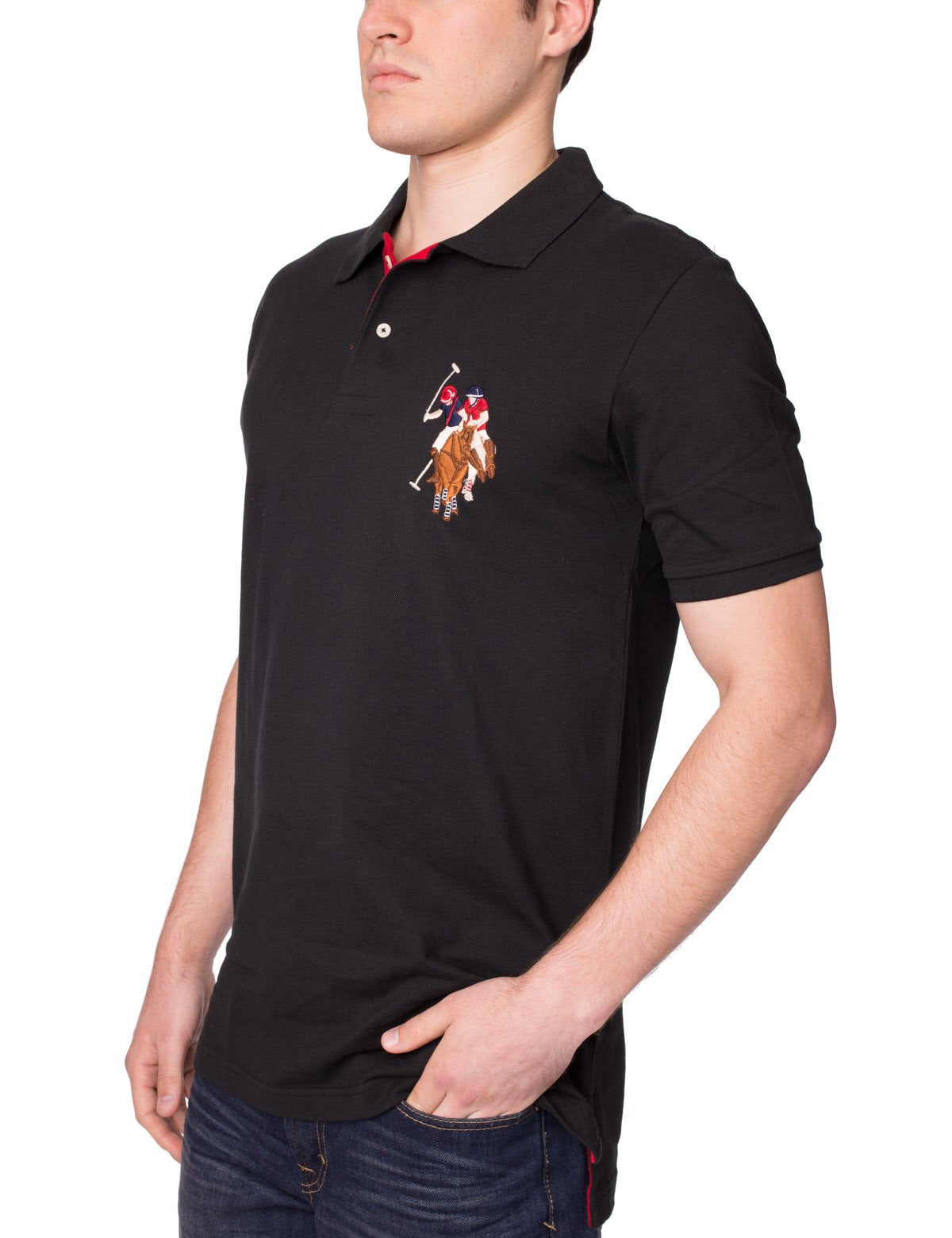 Multi-Color Logo Polo Shirt with Contrast Placket | Pique Mesh