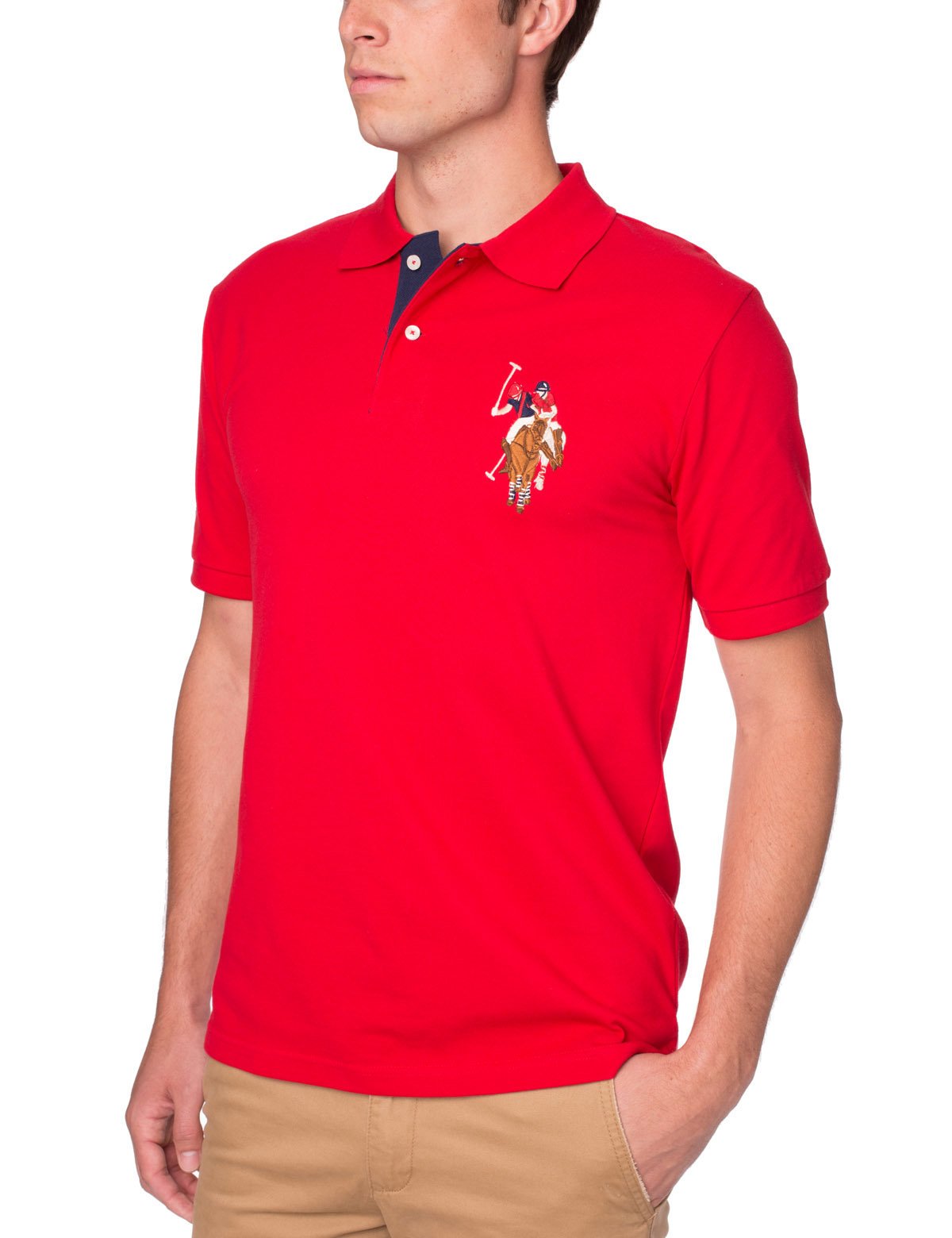 Multi-Color Logo Polo Shirt with Contrast Placket | Pique Mesh
