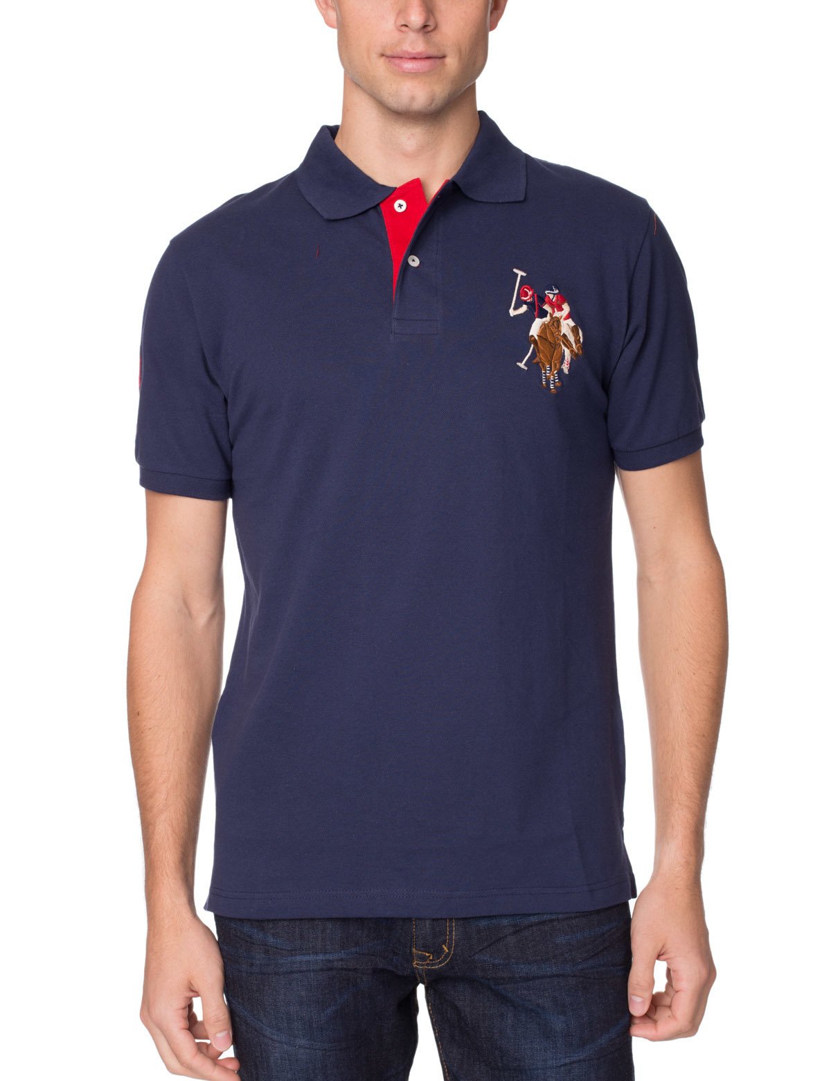 Multi-Color Logo Polo Shirt with Contrast Placket | Pique Mesh