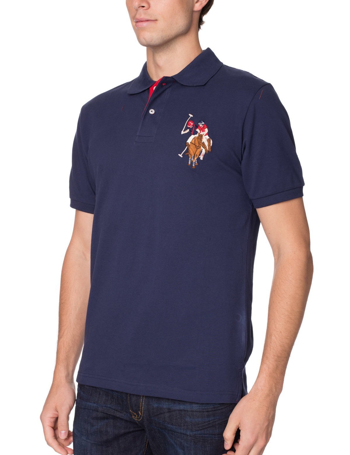 Multi-Color Logo Polo Shirt with Contrast Placket | Pique Mesh