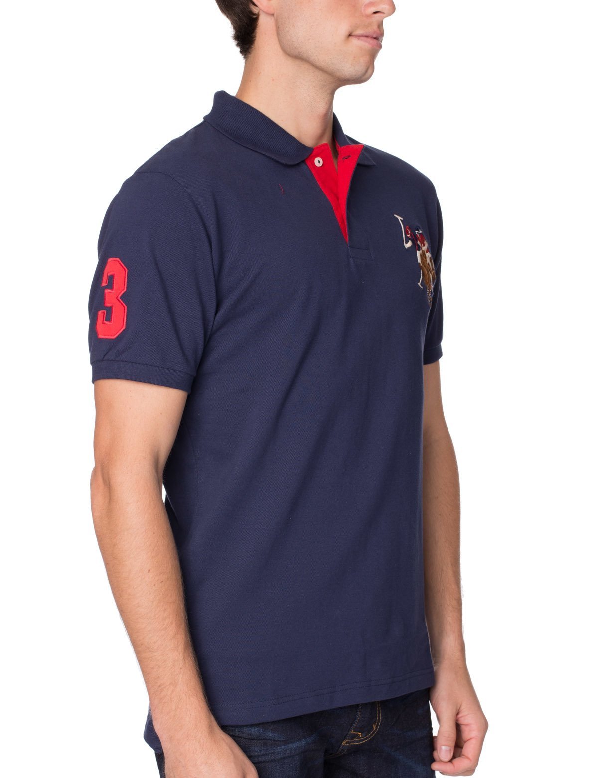Multi-Color Logo Polo Shirt with Contrast Placket | Pique Mesh