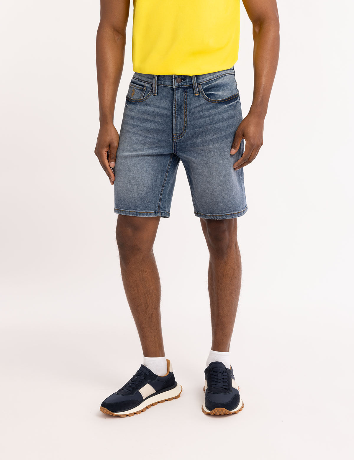 Slim Straight Denim Shorts with 5 Pockets | Classic Fit for Casual Wear