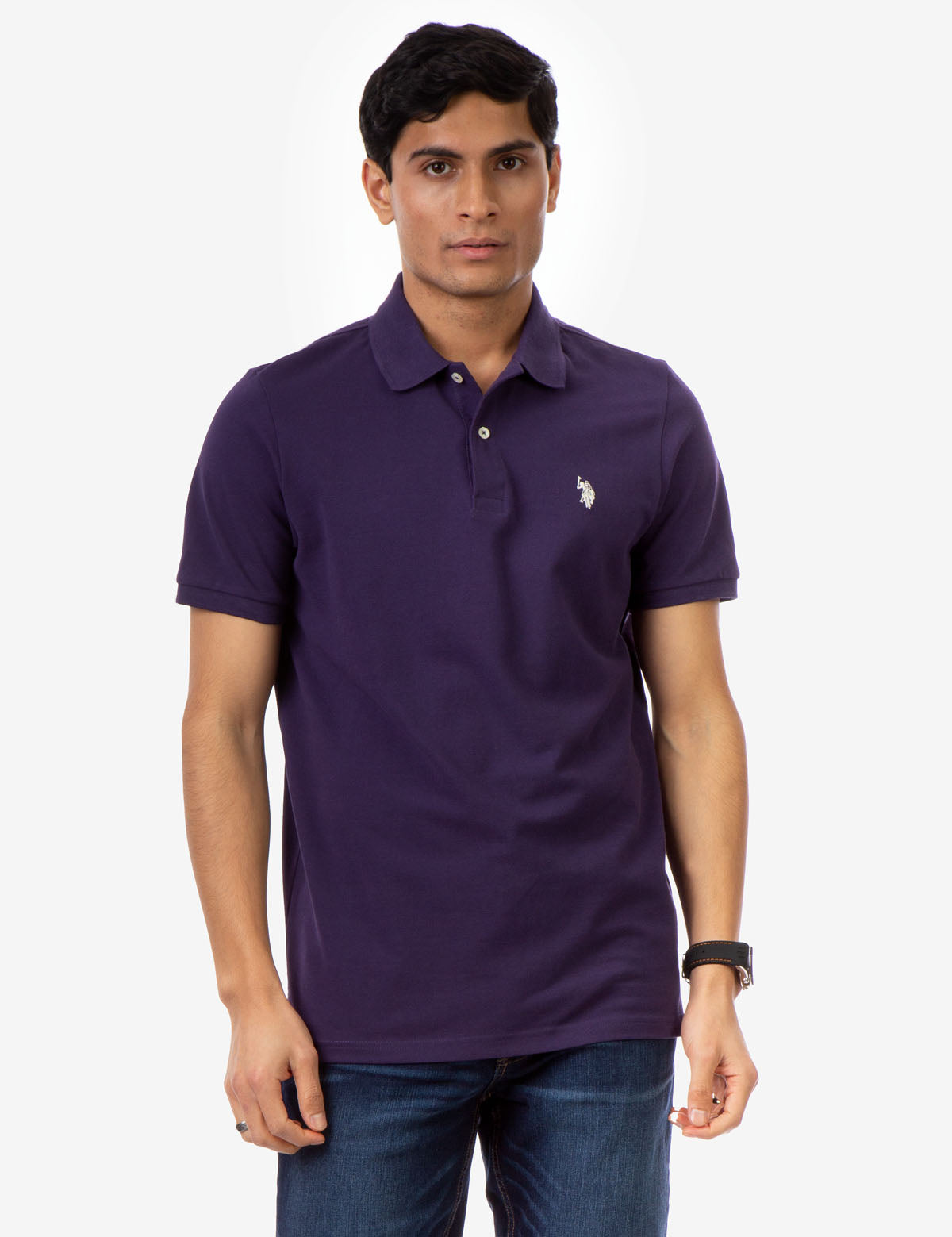 Men's Cotton Pique Polo Shirt with Logo | Small Casual Fit