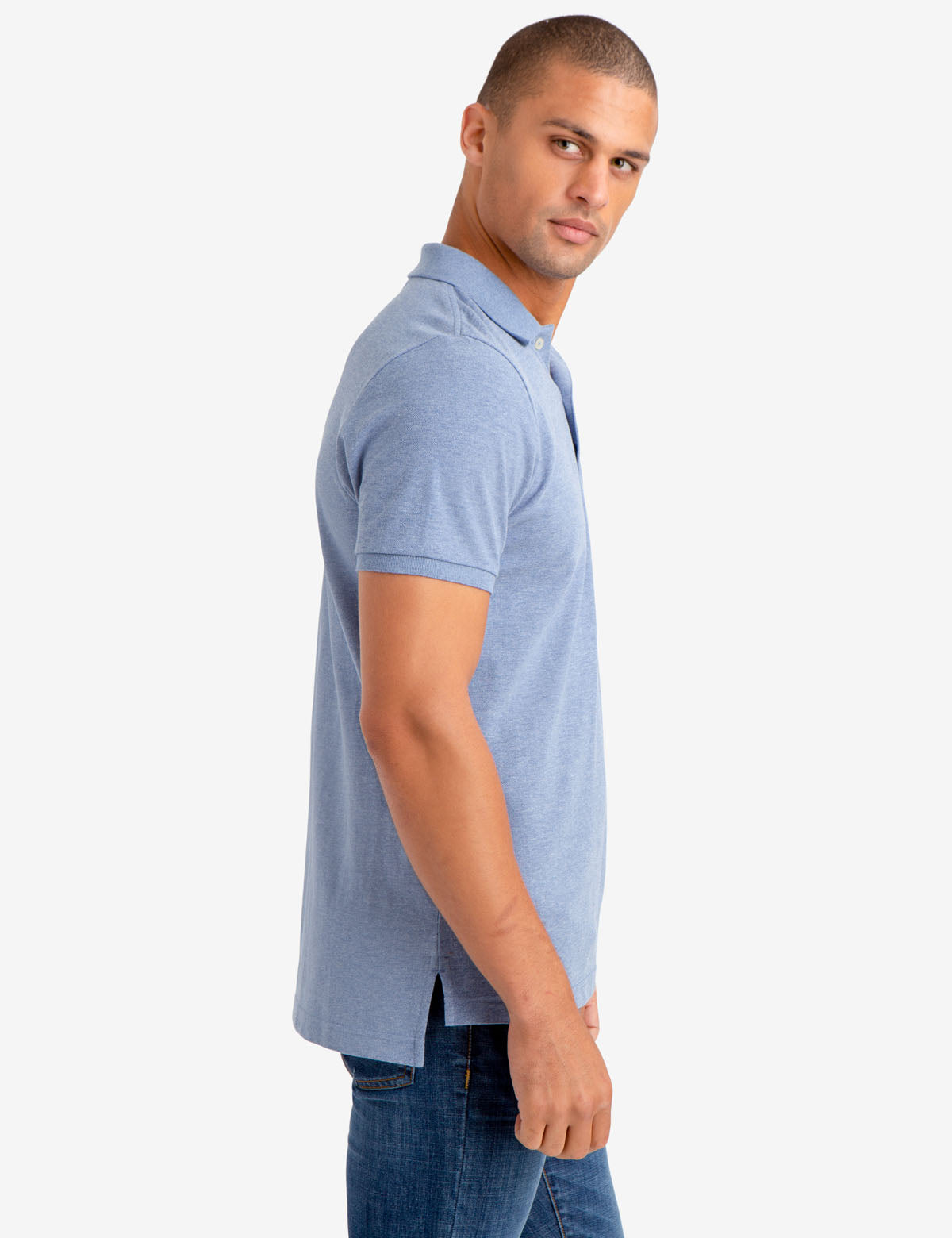 Men's Cotton Pique Polo Shirt with Logo | Small Casual Fit
