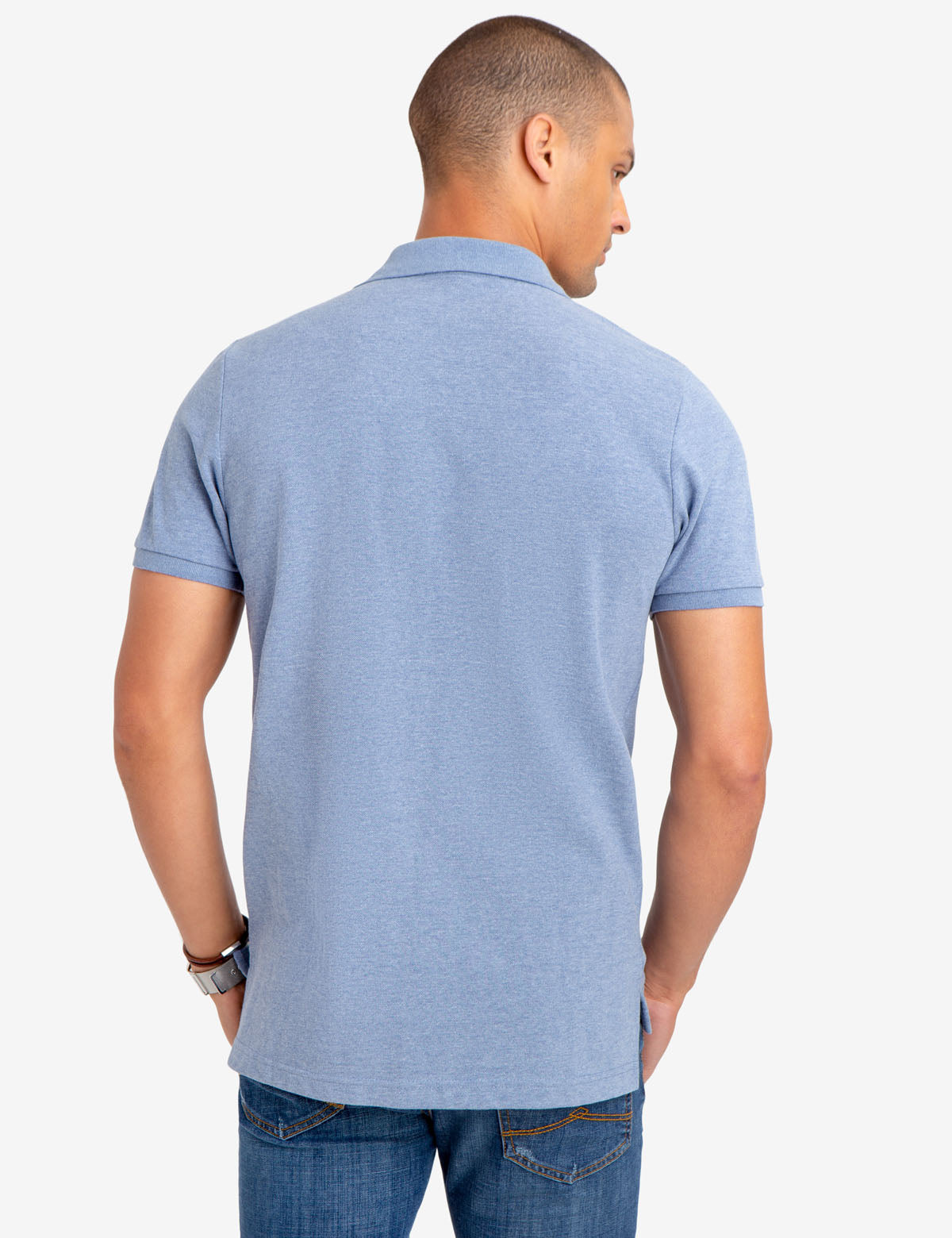 Men's Cotton Pique Polo Shirt with Logo | Small Casual Fit