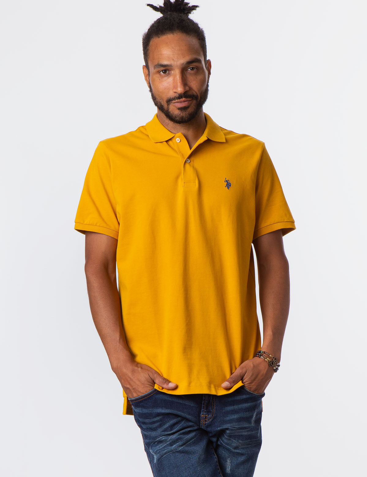 Men's Cotton Pique Polo Shirt with Logo | Small Casual Fit