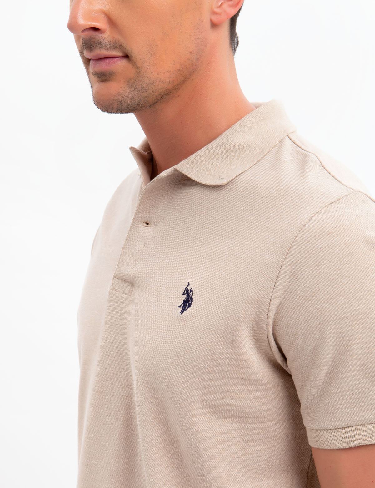 Men's Cotton Pique Polo Shirt with Logo | Small Casual Fit