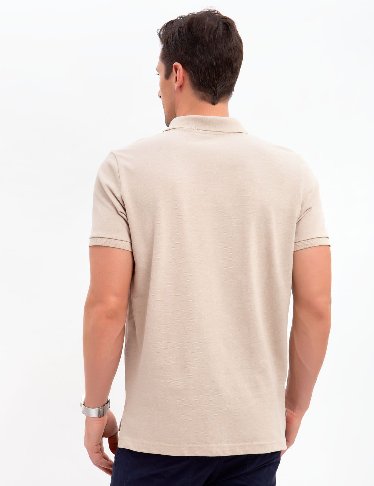 Men's Cotton Pique Polo Shirt with Logo | Small Casual Fit