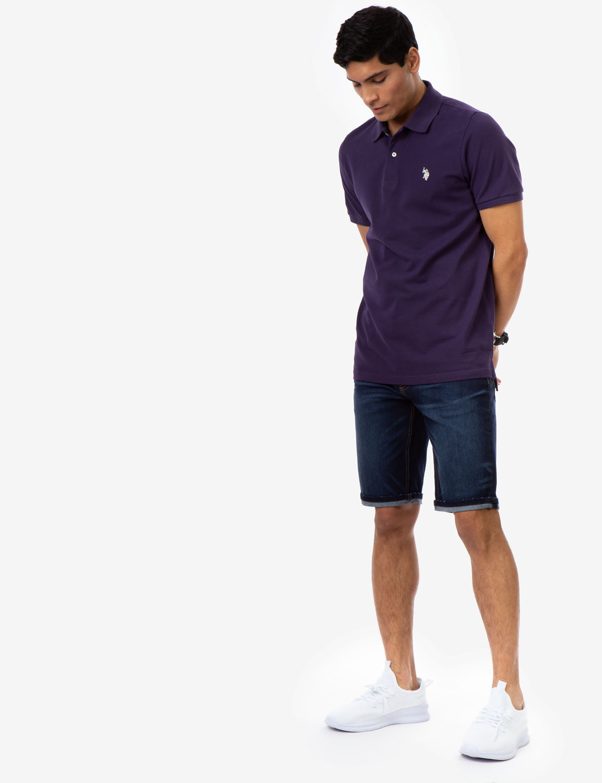 Men's Cotton Pique Polo Shirt with Logo | Small Casual Fit