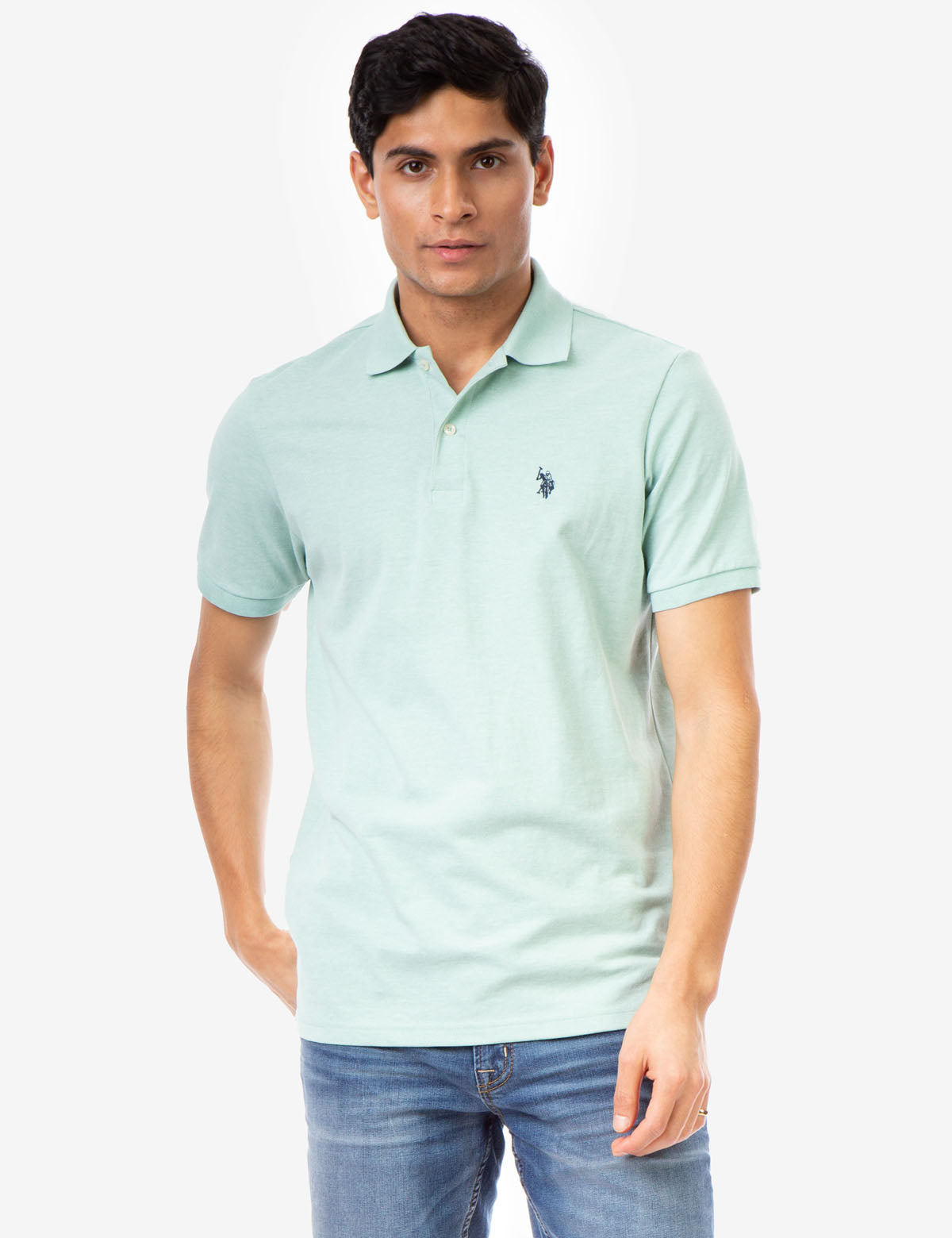 Men's Cotton Pique Polo Shirt with Logo | Small Casual Fit