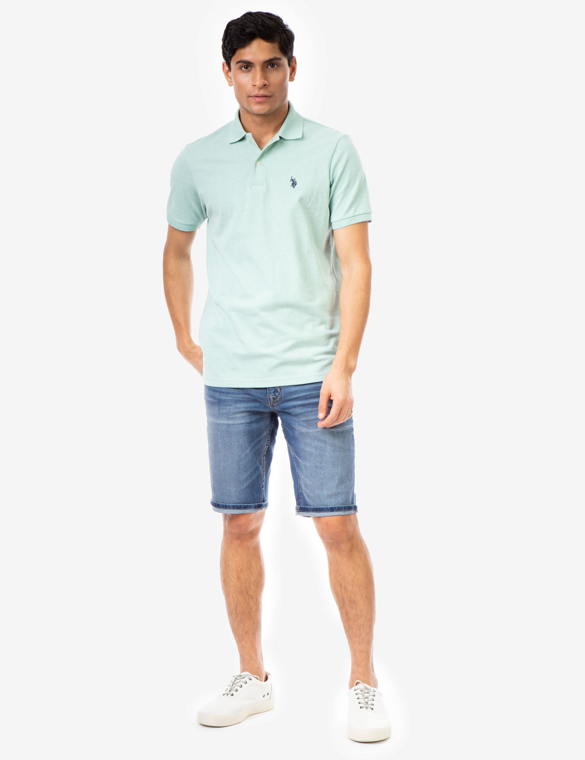 Men's Cotton Pique Polo Shirt with Logo | Small Casual Fit