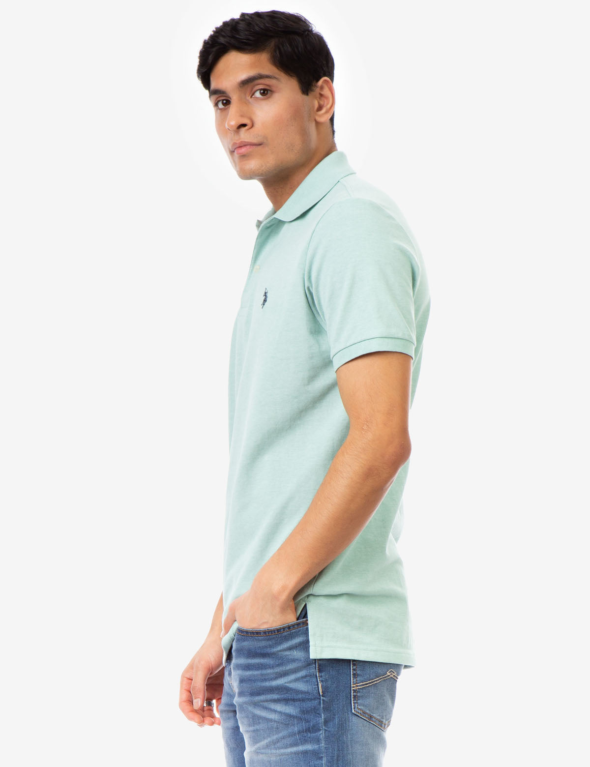 Men's Cotton Pique Polo Shirt with Logo | Small Casual Fit