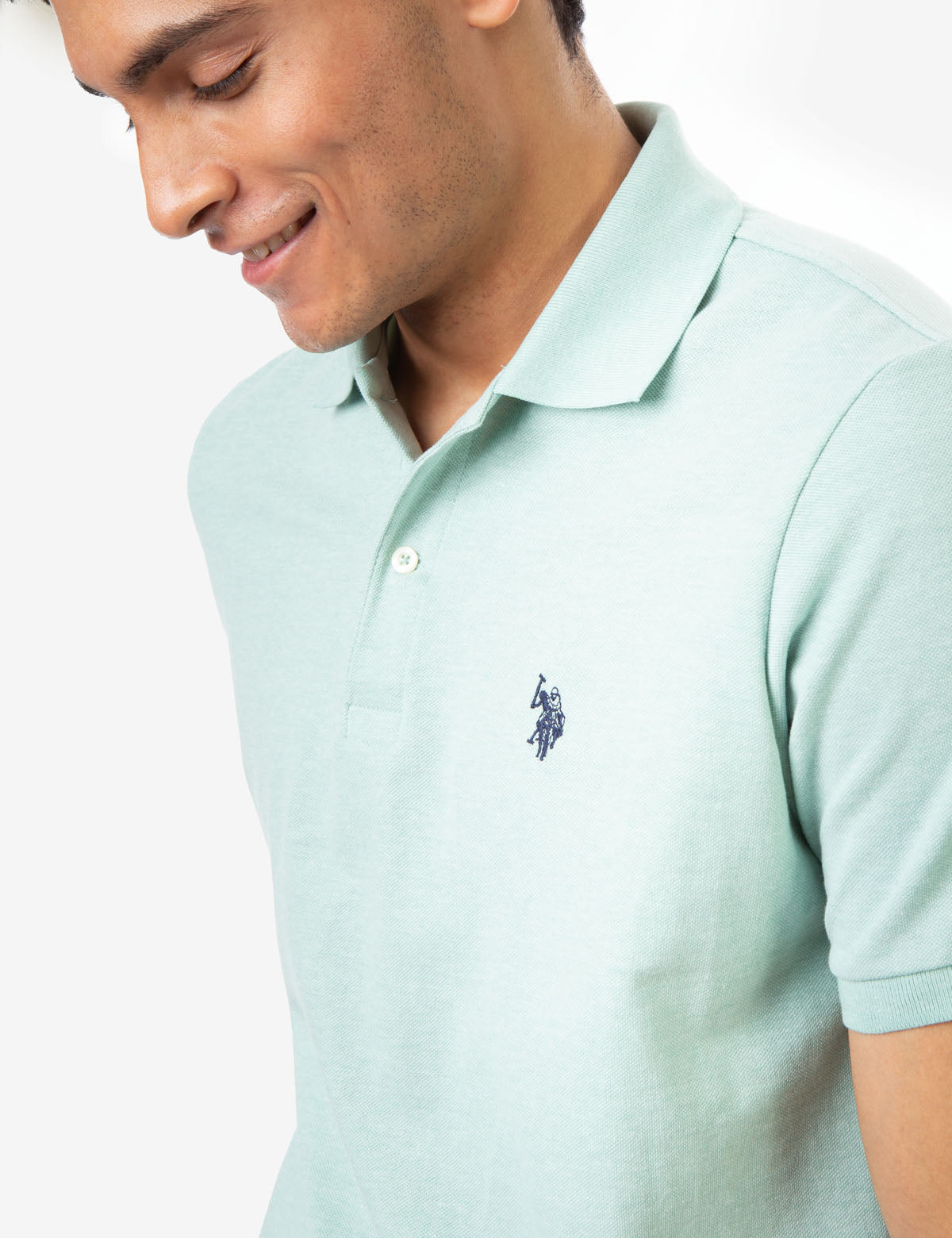 Men's Cotton Pique Polo Shirt with Logo | Small Casual Fit