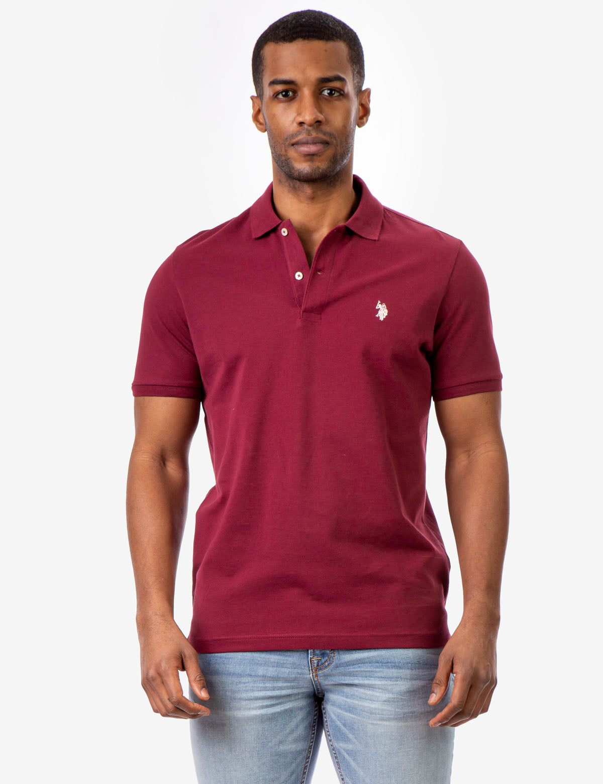 Men's Cotton Pique Polo Shirt with Logo | Small Casual Fit